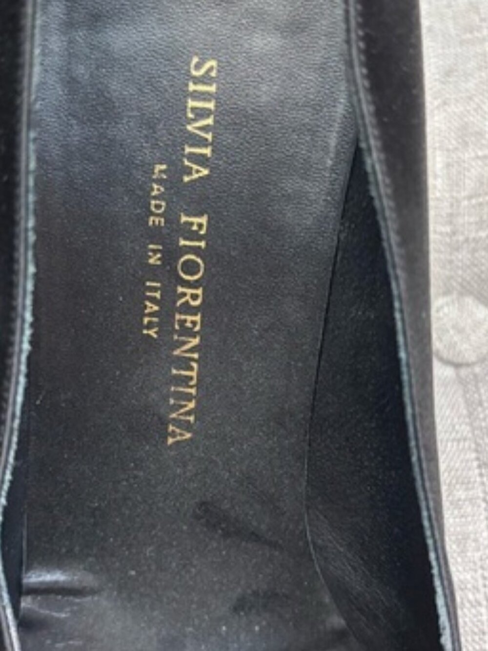 Silvia Fiorentina Black Satin Pointed Toe Heels SZ 11 Old Money - Picture 4 of 9